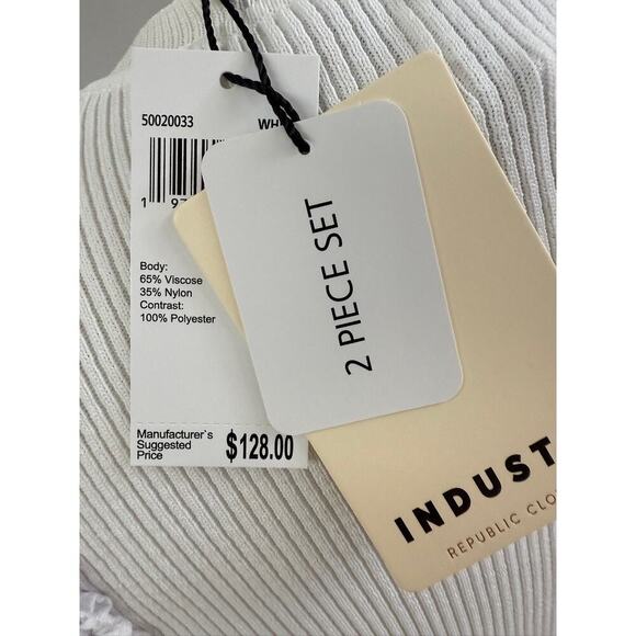 NWT Industry Republic White Ruffle‑Sleeve Top M & Tiered Maxi Skirt XL Set - Picture 4 of 7